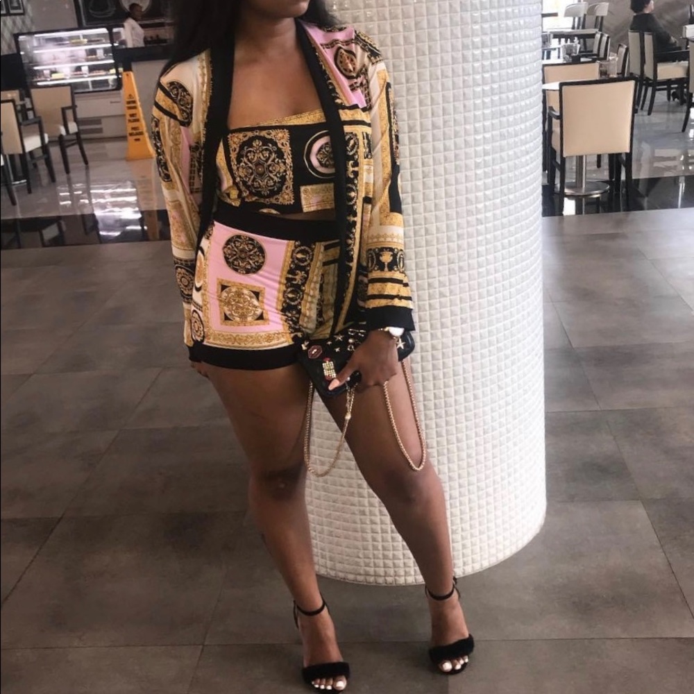 Printed 3 Piece Short Set